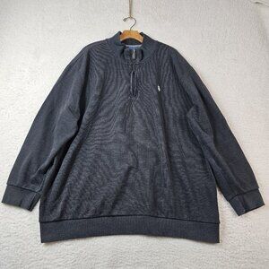 U.S. Polo Assn Sweater Mens 2XL Gray Quarter Zip Charcoal Thick Ribbed Pullover